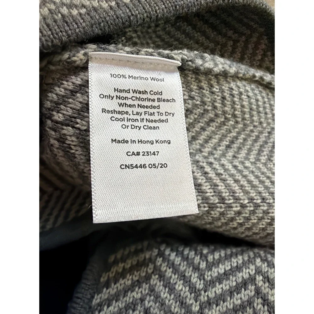 Talbots‎ Gray Herringbone Pure Merino Wool Sweater Blazer Jacket Womens Small S